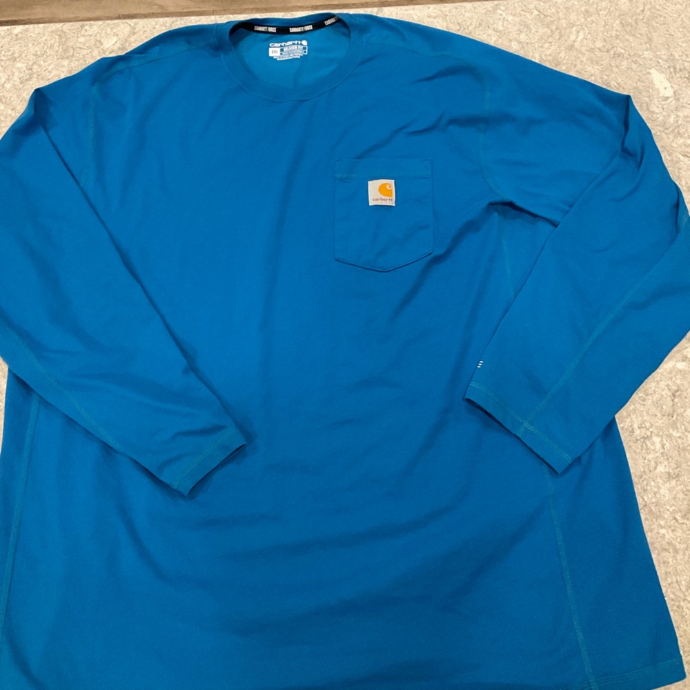 Carhartt Force Relaxed Fit Men's Blue Long Sleeve Shirt-XXL